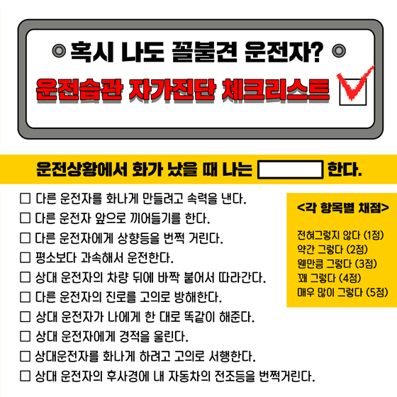 이런 운전자 꼭 있다!
꼴불견 운전 5
정책브리핑