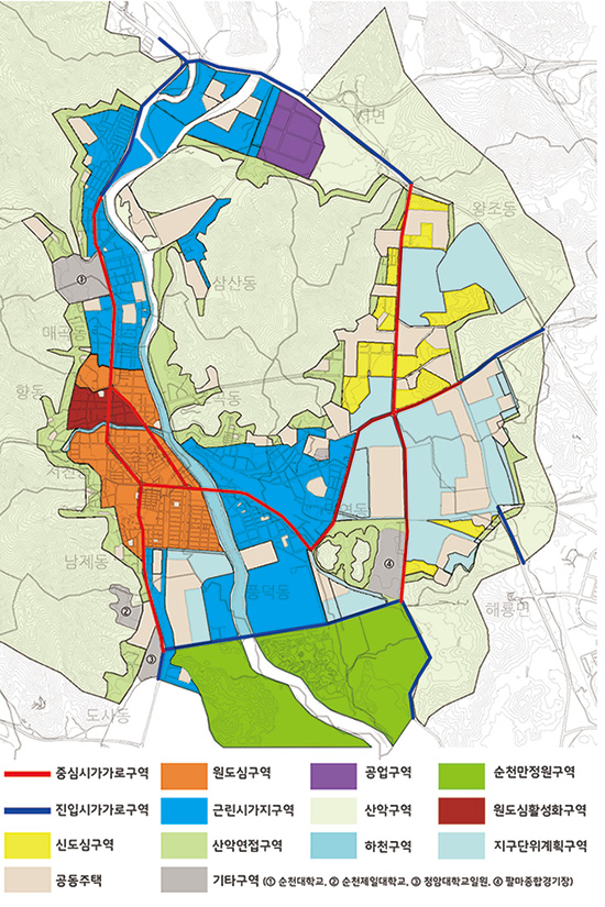 순천시 도심권역 구역도