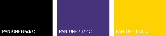 루미 색상 PANTONE Black C, PANTONE 7672 C, PANTONE 1225 C