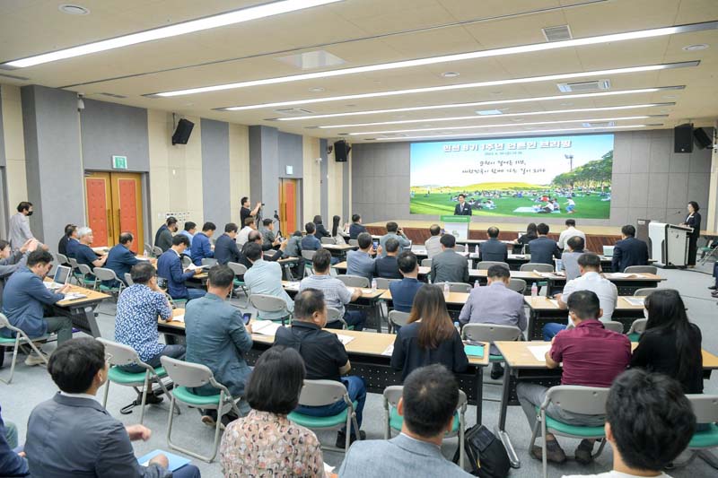 1.30일 노관규 순천시장의 취임 1주년맞이 언론인 브리핑 현장.2